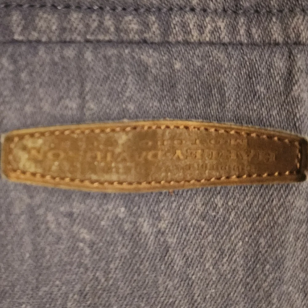 Harley-Davidson denim shorts sleeve press stud top - Picture 6 of 7